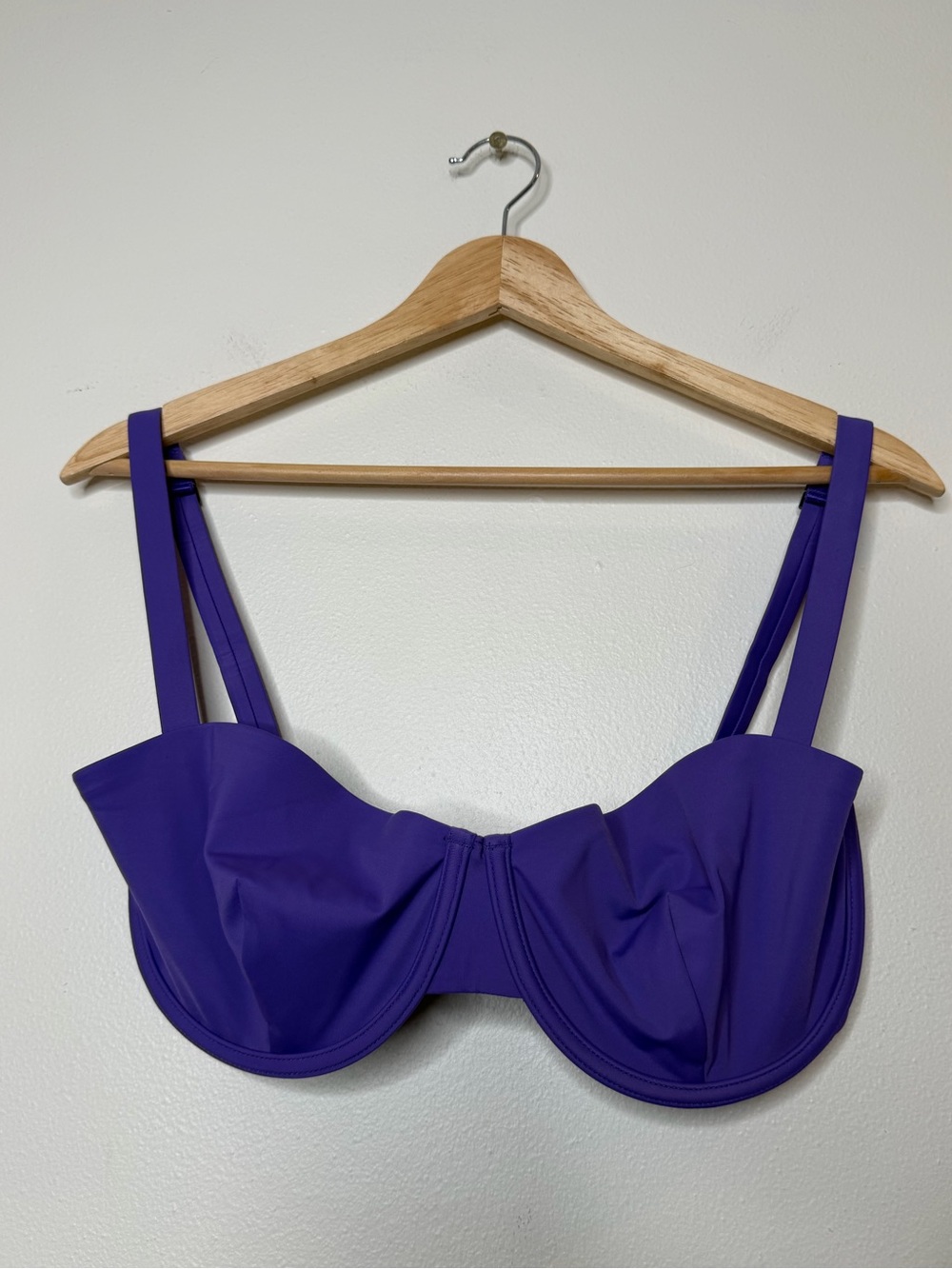 CUUP Balconette Demi Fit Bikini Top in purple size 16